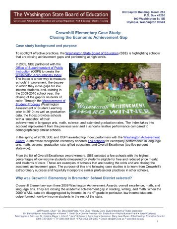 Crownhill Elementary Case Study - Washington State Board of ...