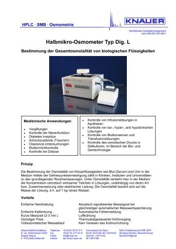 Halbmikro-Osmometer Typ Dig. L