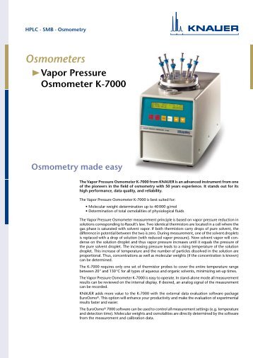 Vapor Pressure Osmometer K-7000 brochure - KNAUER Advanced ...