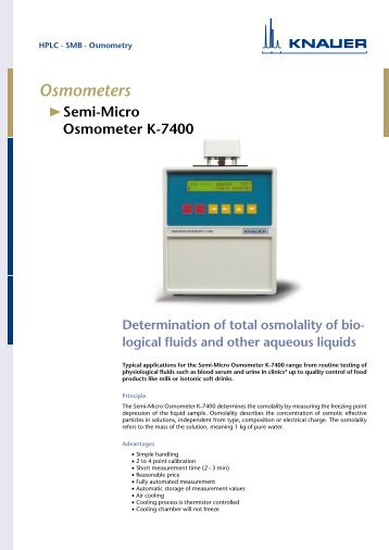 Semi-micro Osmometer K-7400 brochure