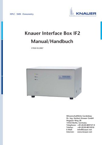 Knauer Interface Box IF2 Manual/Handbuch