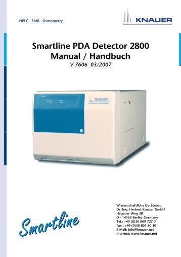 Smartline PDA Detector 2800 Manual / Handbuch - KNAUER ...