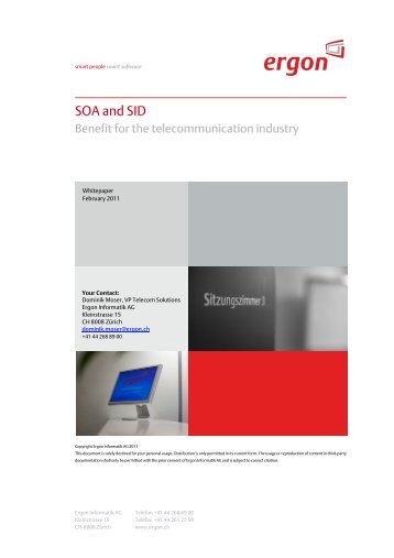 SOA and SID — Benefit for the ... - Ergon Informatik AG