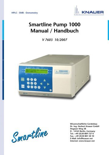 Smartline Pump 1000 Manual / Handbuch