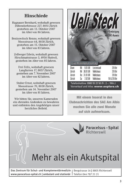 Schweizer Alpen-Club Sektion Am Albis ... - SAC Sektion Albis