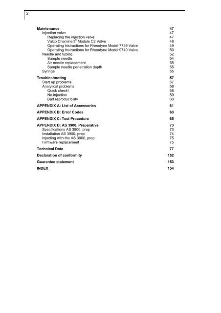 Smartline Autosampler 3900 Manual / Handbuch V 1508 03/2007