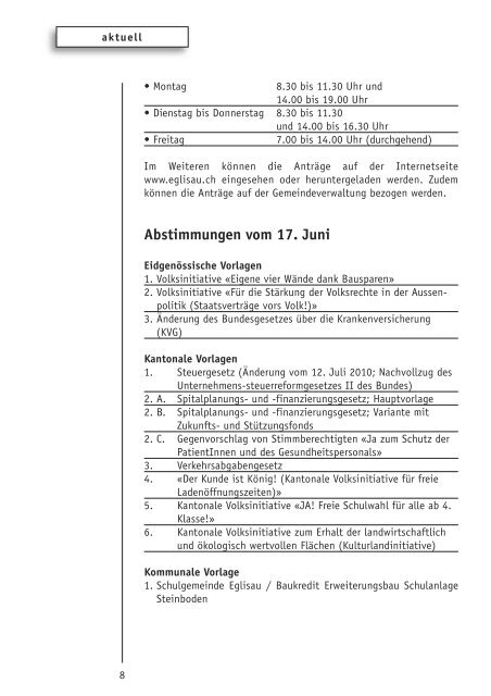 mitteilungen 5/12 - Gemeinde Eglisau