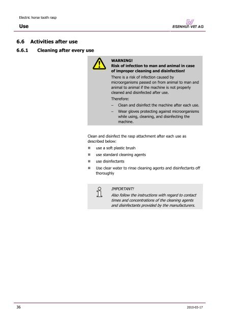 SWISSFLOAT Operating manual E KRESS - Eisenhut-Vet AG