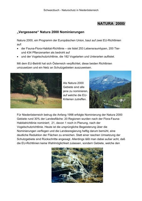 Schwarzbuch der Natursünden in Niederösterreich, 1999 - PRB