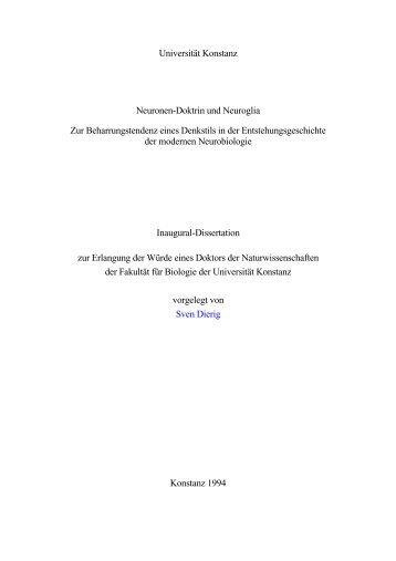 Universität Konstanz Neuronen-Doktrin und Neuroglia Zur ... - SWOP