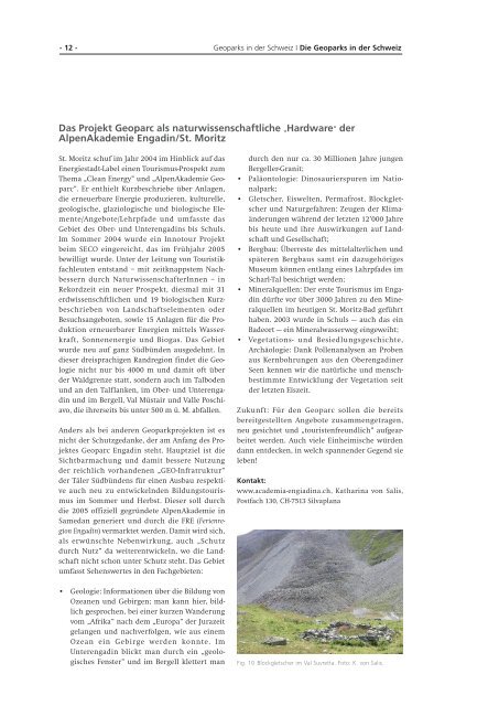 Geoparks in der Schweiz - Platform Geosciences - SCNAT