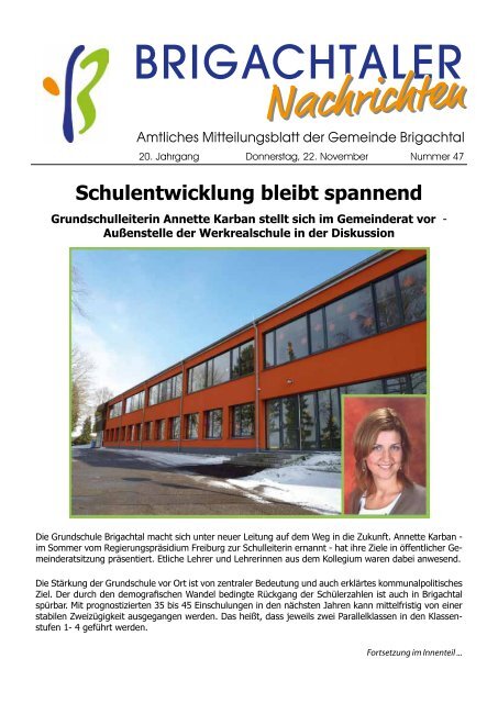 Schulentwicklung bleibt spannend - Gemeinde Brigachtal