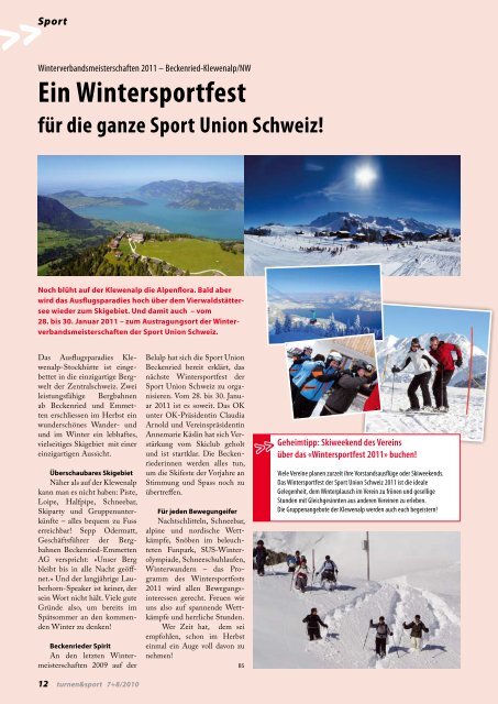 FICEP-Games 2010 - Sport Union Schweiz