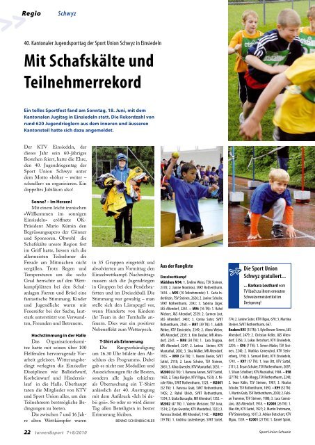 FICEP-Games 2010 - Sport Union Schweiz