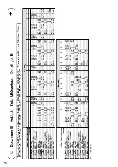 Fahrplan 2011 Denzlingen für Bahn und Bus