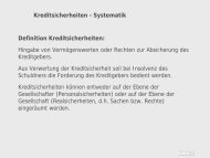 Kreditsicherheiten - Systematik Definition Kreditsicherheiten ...