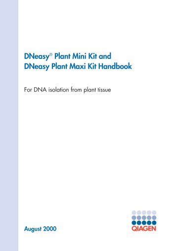 Handbook DNeasy Plant Mini/Maxi Kit Handbook