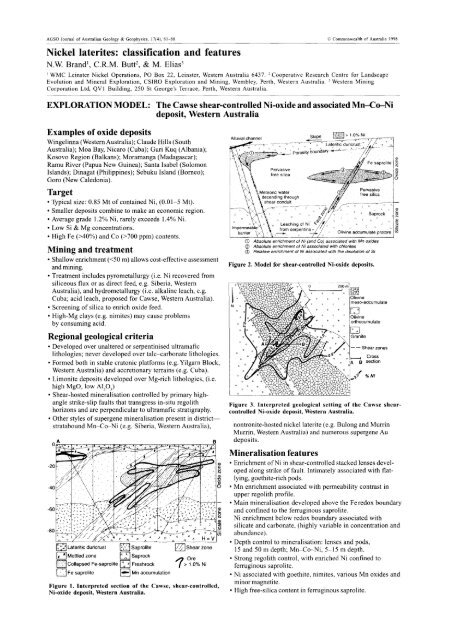 Nickel laterites: classiﬁcation and features