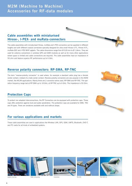 M2M Accessories for rf DAtA-MoDules - IMS Connector Systems