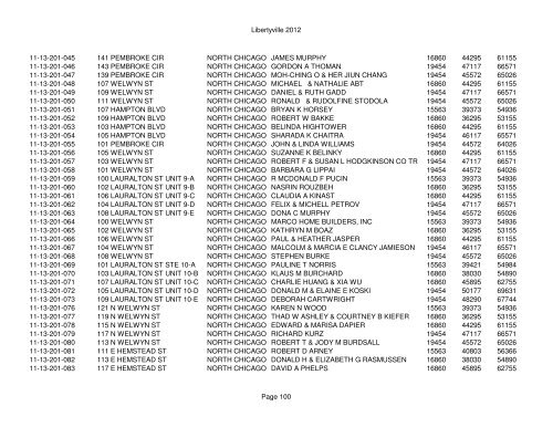 Libertyville 2012 - Assessor