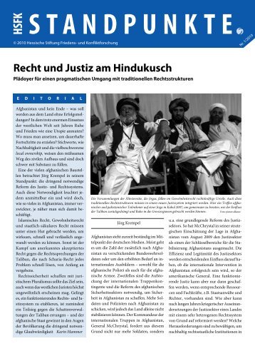 STANDPUNKTE HSFK Recht und Justiz am Hindukusch