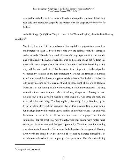 The Stūpa of the Kushan Emperor Kanishka the - Sino-Platonic Papers