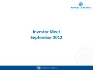 Investor Presentation â€“ Sept'12 - Ashok Leyland