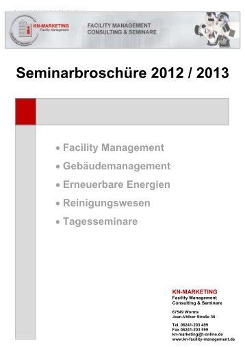 Seminarbroschüre 2012 / 2013 - KN-Marketing Facility Management