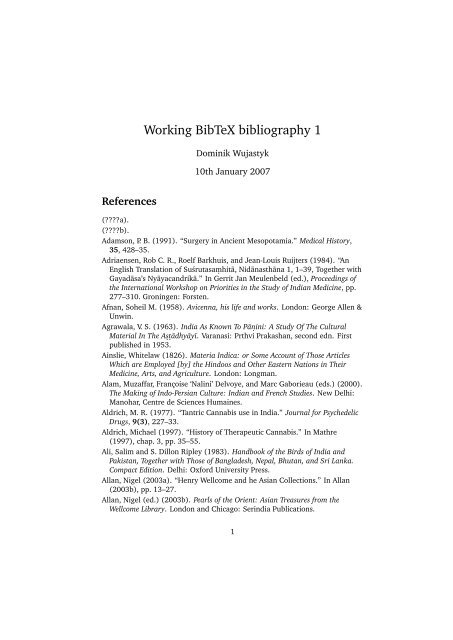 Working Bibtex Bibliography 1 Ucl