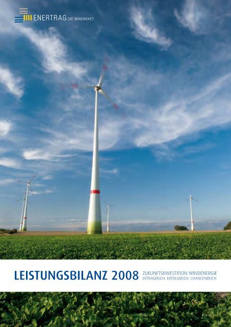 LEISTUNGSBILANZ 2008 - ENERTRAG EnergieInvest GmbH