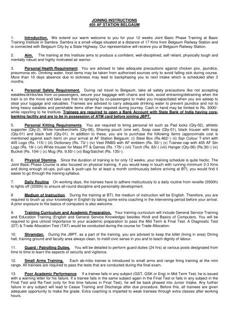 air force joining instructions