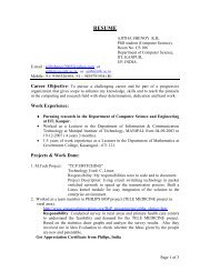 RESUME - Department of Computer Science and Engineering, IIT ...