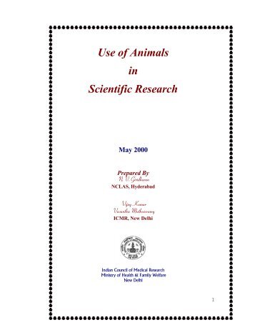 Use of Animals in Scientific Research - Indian Council of Medical ...