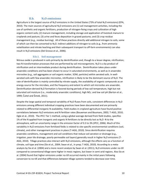 Greenhouse Gas Emissions from U.S. Agriculture and Forestry: A ...