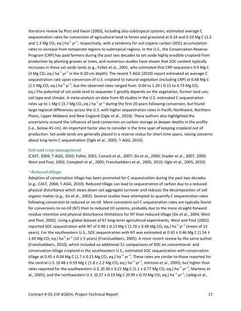 Greenhouse Gas Emissions from U.S. Agriculture and Forestry: A ...