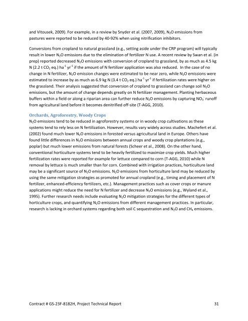 Greenhouse Gas Emissions from U.S. Agriculture and Forestry: A ...