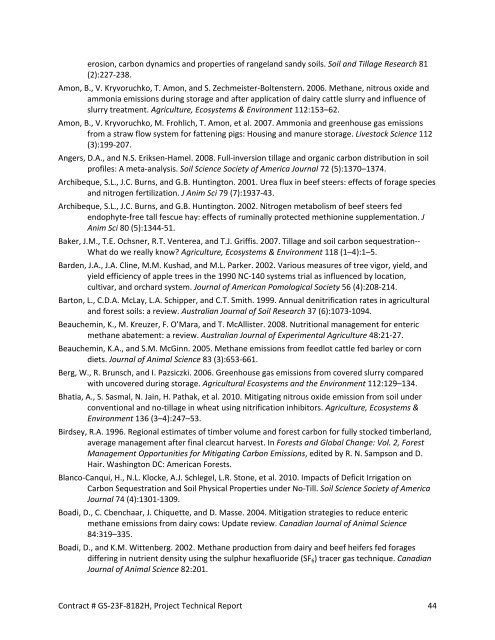 Greenhouse Gas Emissions from U.S. Agriculture and Forestry: A ...