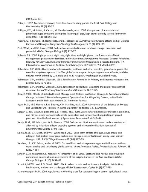 Greenhouse Gas Emissions from U.S. Agriculture and Forestry: A ...