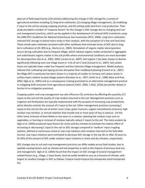 Greenhouse Gas Emissions from U.S. Agriculture and Forestry: A ...