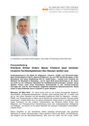 Neuer Chefarzt baut minimal - Klinikum Dritter Orden München