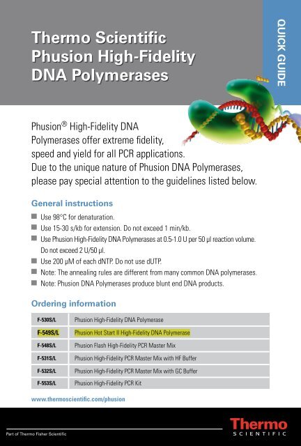 Thermo Scientific Phusion Polymerases - tamar