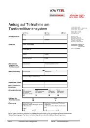 Antrag auf Teilnahme am Tankkreditkartensystem - Knittel