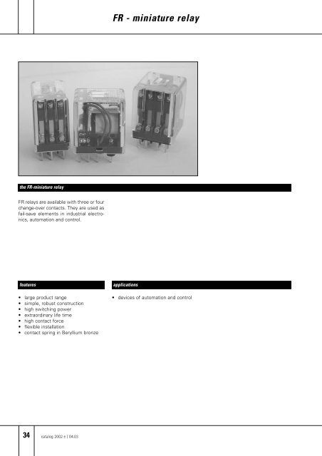 FR - miniature relay