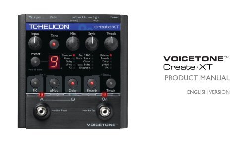 VoiceTone Create XT Manual - English - TC-Helicon