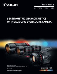 sensitometric characteristics of the eos c300 digital cine camera