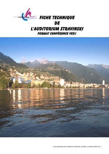 Fiche technique De L'Auditorium Stravinski - 2m2c - Montreux Music ...