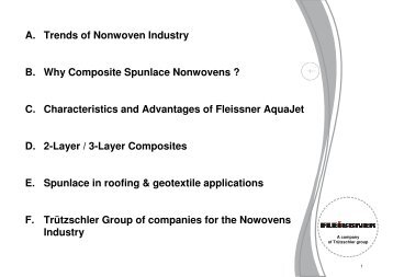 A. Trends of Nonwoven Industry B. Why Composite Spunlace ...