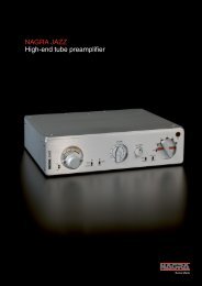 NAGRA JAZZ High-end tube preamplifier