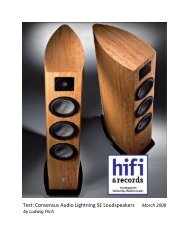 Test: Consensus Audio Lightning SE Loudspeakers March 2008