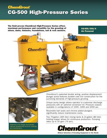 CG-500 High-Pressure Series - ChemGrout